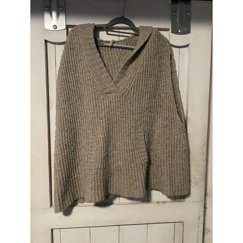 Free People Marlie Pullover Wool Blend Women's Sleeveless Tan Sweater Sz M/L